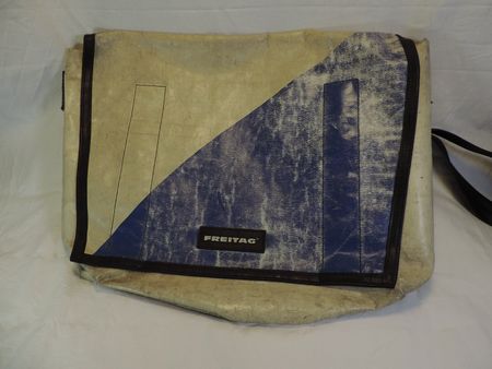 Tasche FREITAG beige blau guter Zustand 44cm