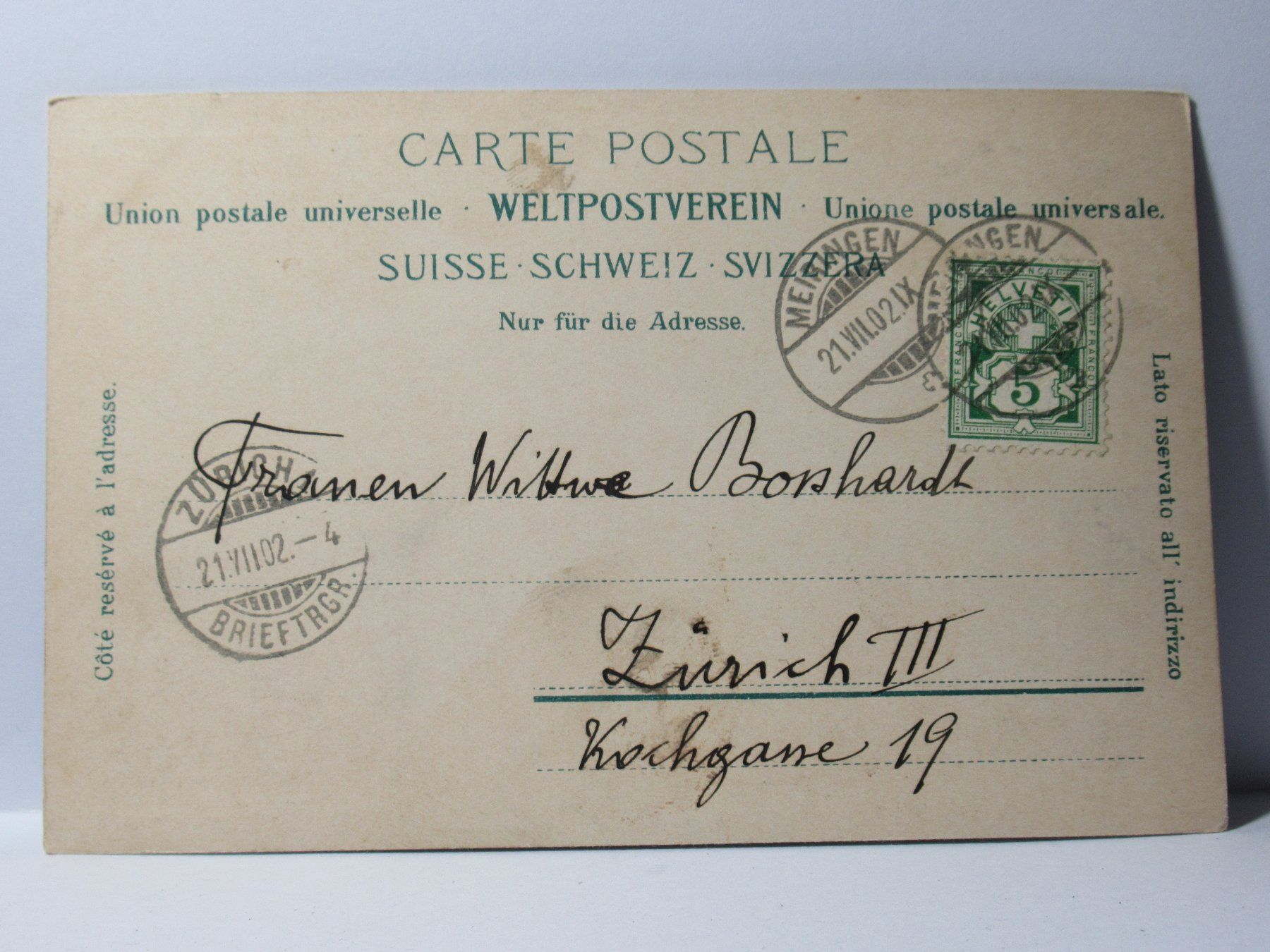 Ansichtskarten: Die Aareschlucht bei Meiringen 1902 – Gebraucht aus Grenchen von Bluemchen1900 1