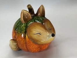 Kürbis - Fuchs / aus Keramik/Ton - Höhe ca. 11cm - NEU