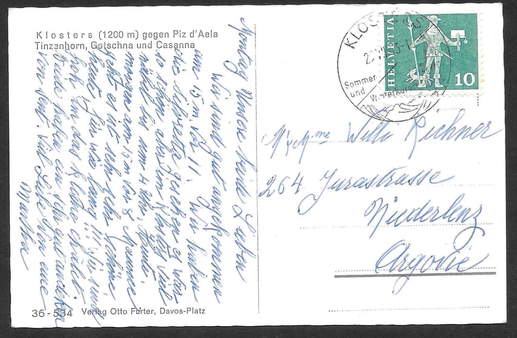 Cartoline postali: Klosters Gesamtansicht – Usato da Olten venduto da clotaldi 1