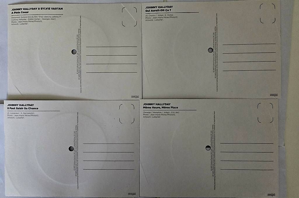 Cartoline postali: Johnny Hallyday 4 Disques/Cartes Postales – Usato da Sorens venduto da Laburge 1