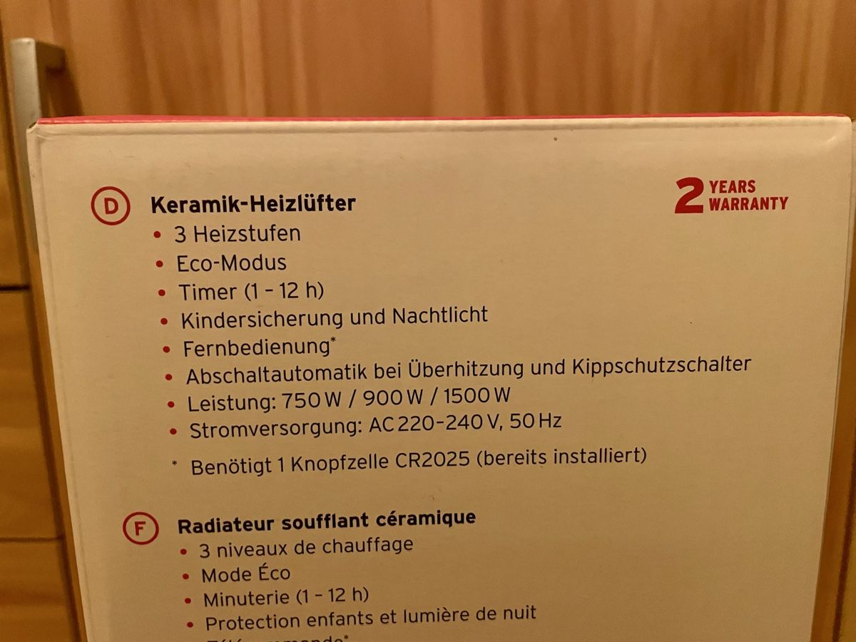 Radiatori: Keramik Heizlüfter / Heizung – Nuovo e nell'imballaggio originale da Lyss venduto da darjane 3
