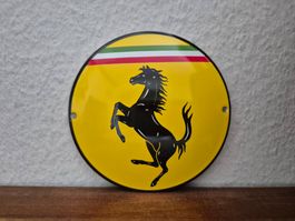 Emailschild Ferrari Logo Italy Pferd Emaille Schild Retro