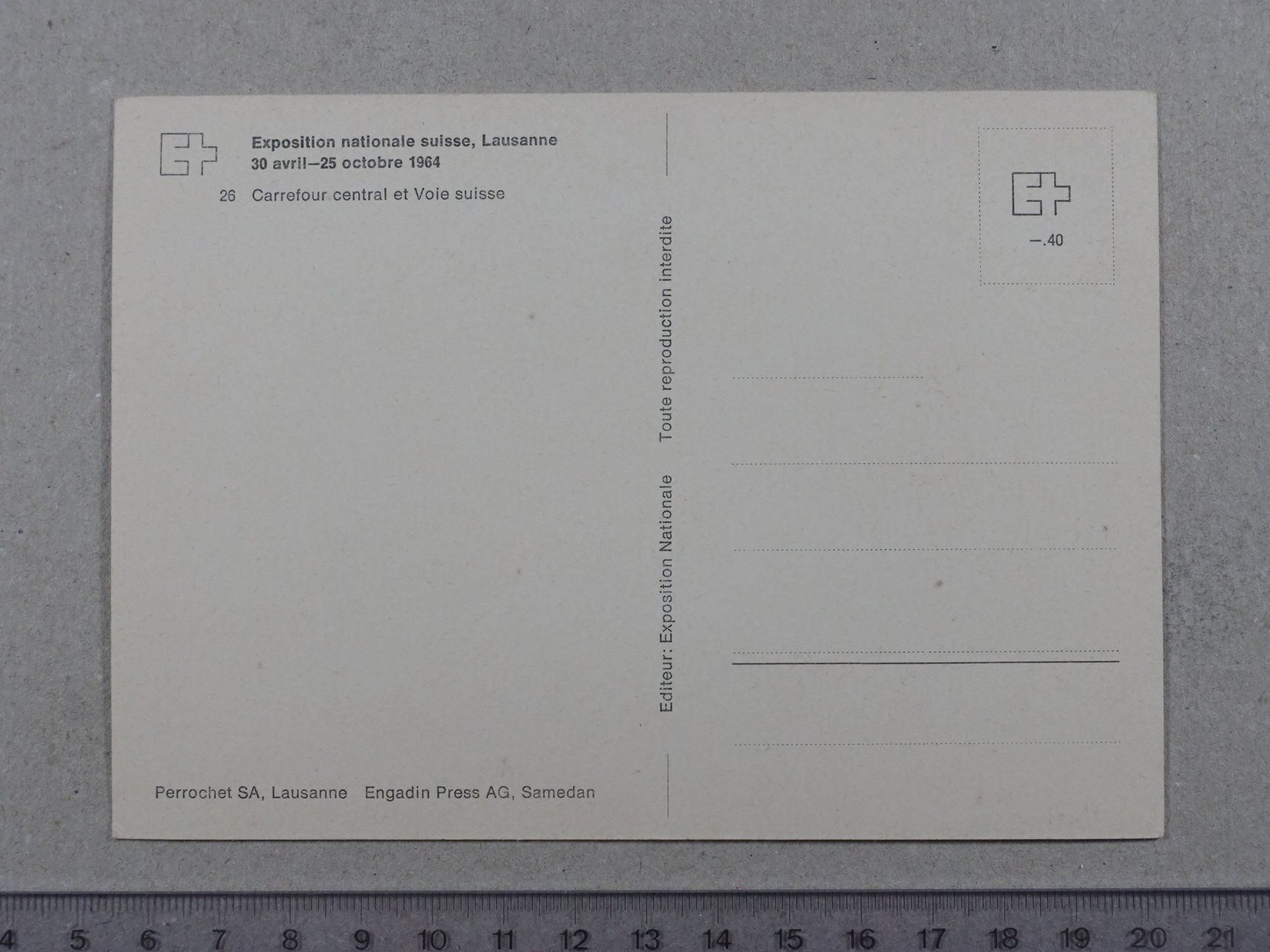 Cartoline postali: Lausanne, 1964, Expo – Usato da Lenzburg venduto da fh1 1