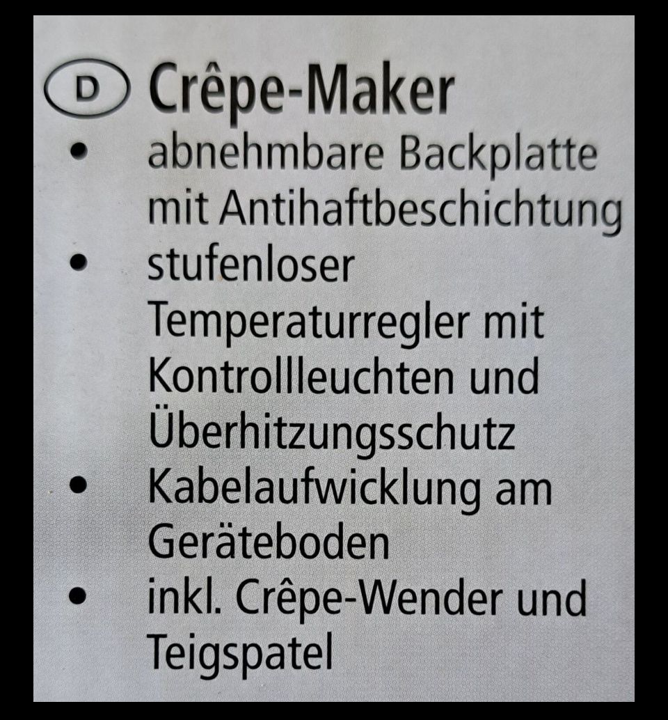 Teglie da forno: Crêpe-maker 1500w 38cm Neu – Nuovo e nell'imballaggio originale da Frauenfeld venduto da berk39 6