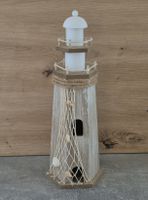 Leuchtturm-Deko mit Netz und Muscheln, Sommerdeko, 36cm
