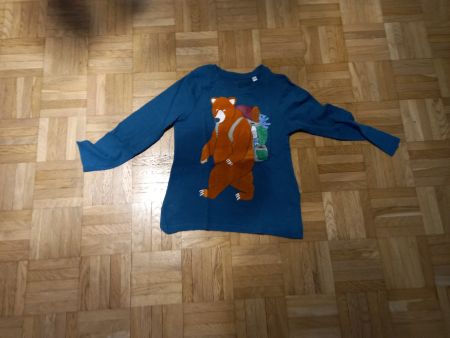 Langarmshirt mit Bär Rucksack Motiv, Grösse 122