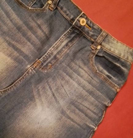Jeansrock / Minirock Gr. S / Denim Fransen Vintage Style