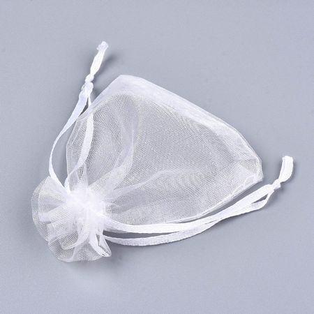 Schmuckbeutel Organza weiss 9x12 cm