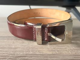 Cintura FURLA originale Made in Italy, colore bordeaux