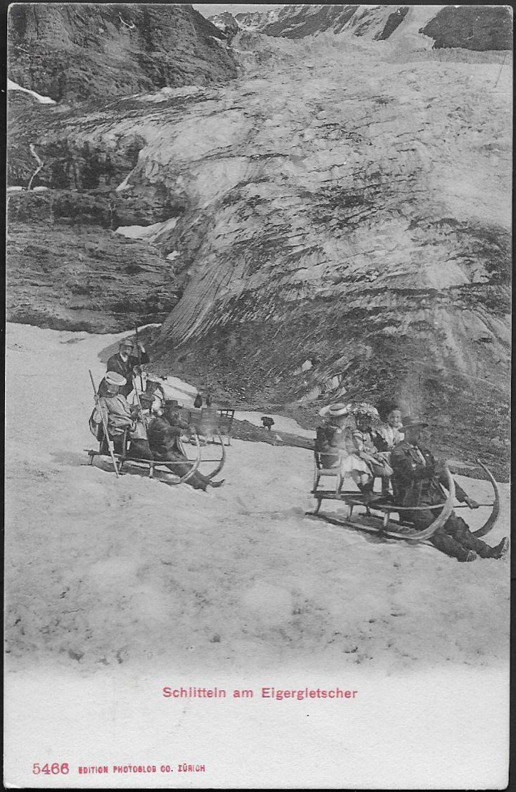 Cartoline postali: 1903 AK EIGERGLETSCHER belebt o EISMEER einwandfrei ab 1.- – Usato da Zürich venduto da Zueri50