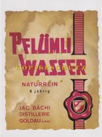 Etikette für Branntwein - Pflümli-Wasser 6 Jahre /bd