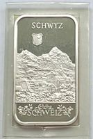 sehr schöner 1 Silber-Unzen-Barren (31,1 Gramm) SCHWYZ