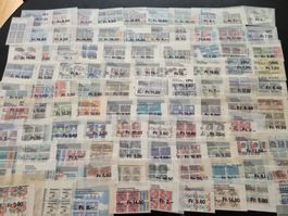 Lot mit CH Viererblock Ausgaben in 100 Pergamintüten