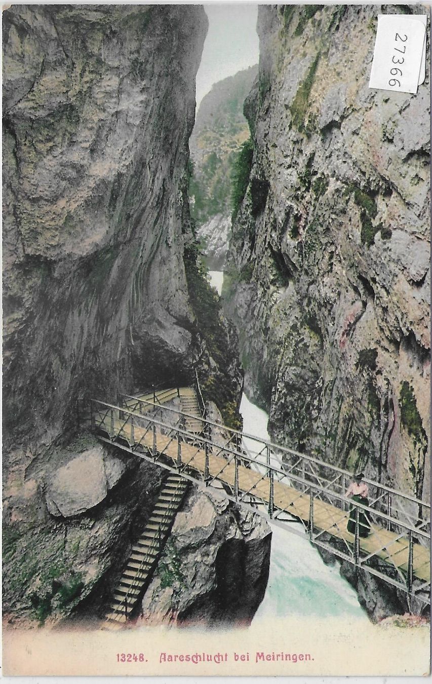 Cartoline postali: Aareschlucht bei Meiringen - Litho – Usato da Ettingen venduto da Kartenplanet