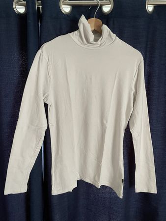 Pull col roulé blanc crème, taille S/M