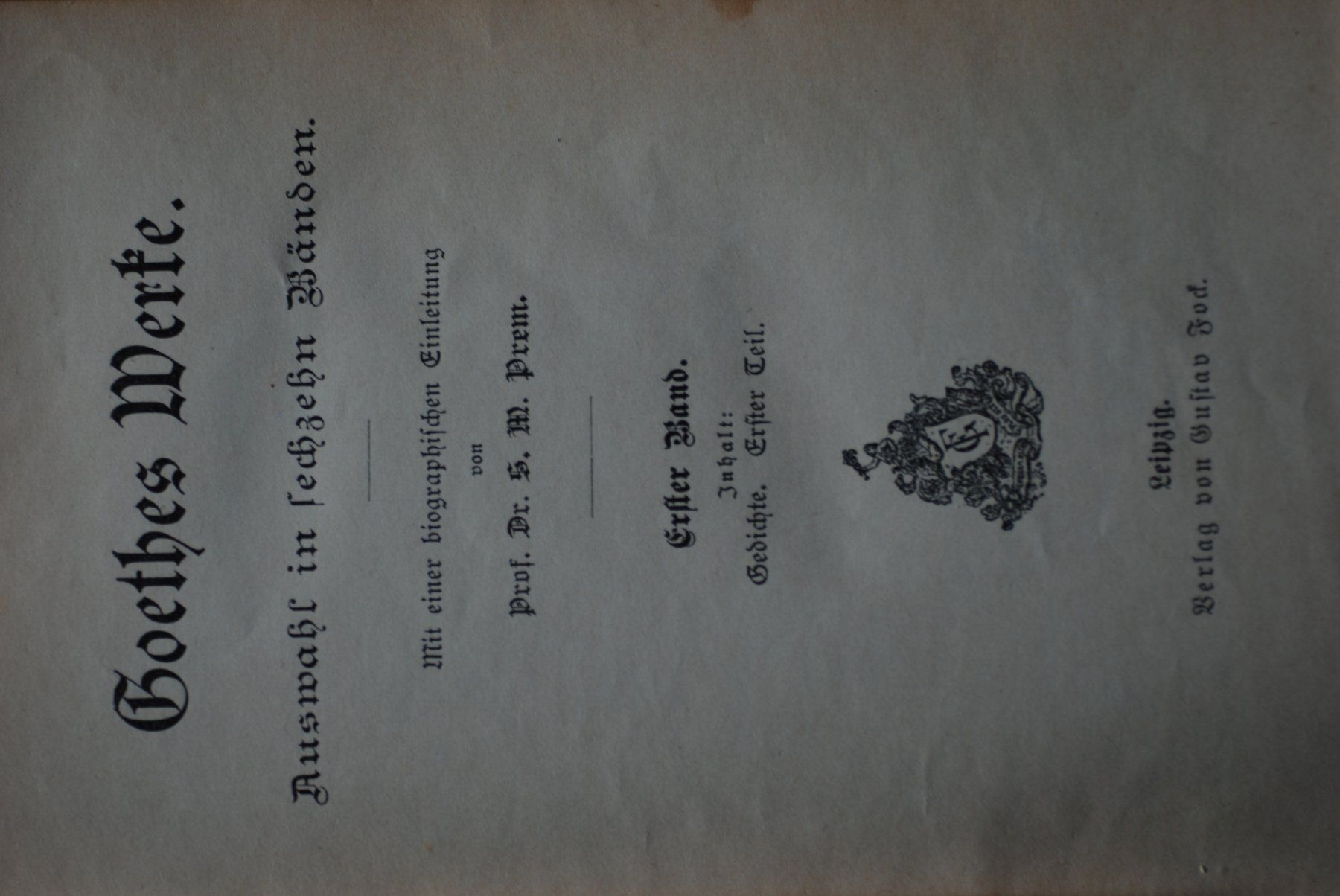 Libri: Goethe's Werke – Usato da Gelterkinden venduto da rob_8rg2 3