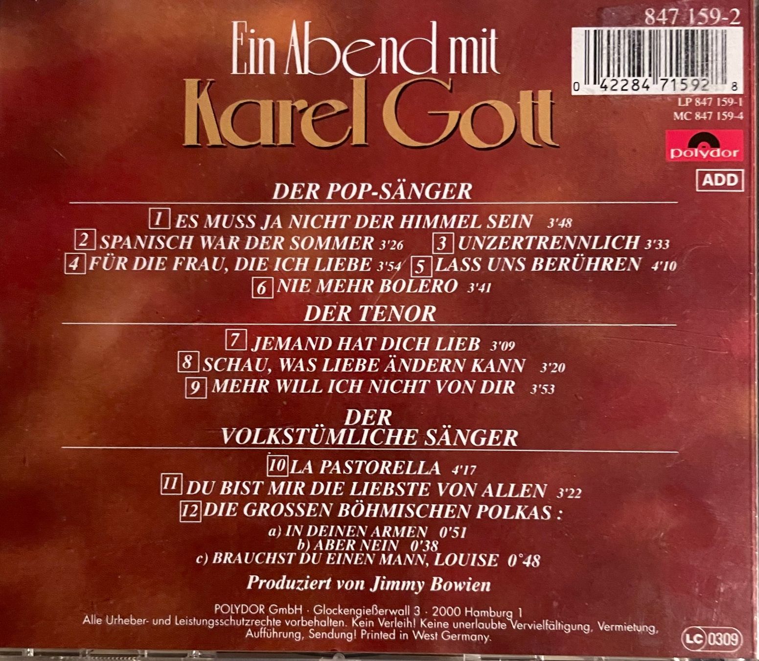 CDs: Karel Gott – Ein Abend Mit Karel Gott – Gebraucht aus Brunnen von Barfly5 1