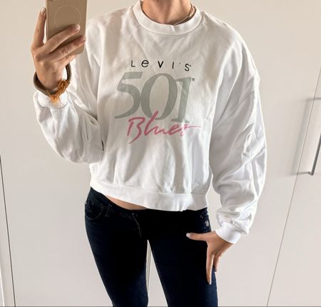 Levi's Pullover 501 Blues Weiss M XL oversized Pulli hoodie 
