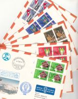 SBK 649 - 653 im 4er-Block auf Hochalpen Ballonpost Mürren