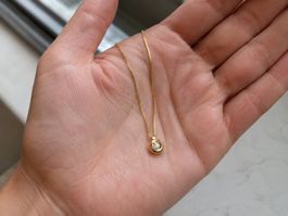 18K Gelbgold Halskette mit Diamant