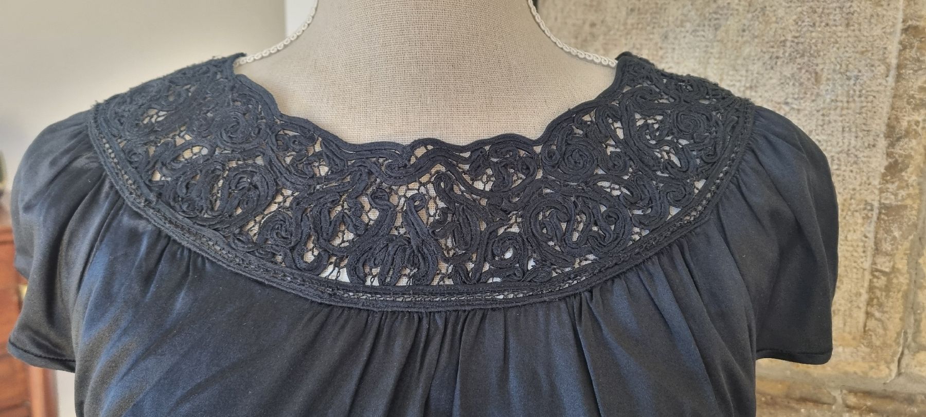 Vestiti: 100% Seidenkleid mit Spitze schwarz Gr.S – Nuovo (secondo la descrizione) da Champlan venduto da acr_kkd5 4