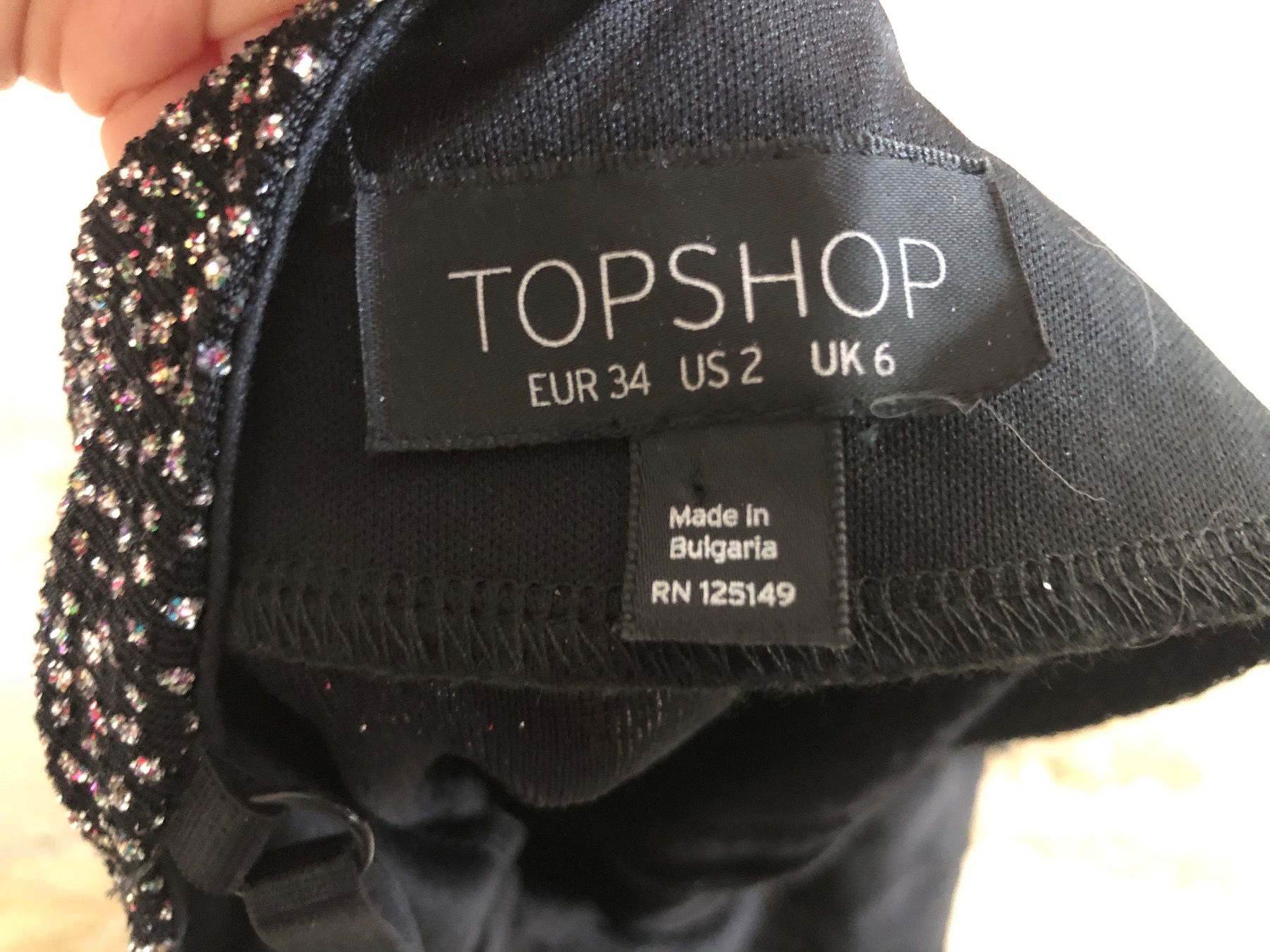 Topshop Top: Topshop Body mit Glitzer 34 XS – Usato da Chiasso venduto da ludi_a6 3