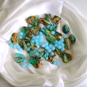 Perlen (unechte): Perles multi et bleu glacial – Neu und originalverpackt aus Marsens von fakia