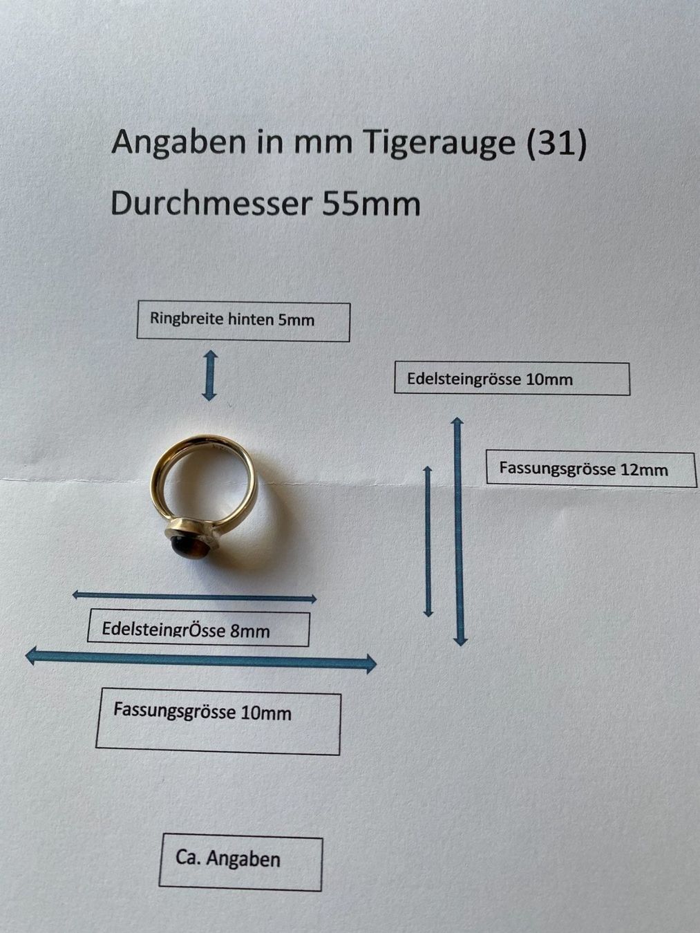 Ringe: Ring, Silber/Tigerauge, Durchm.55mm (31) – Neu (gemäss Beschreibung) aus Muri b. Bern von Silberqualle 3