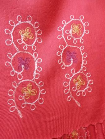 Schal   bestickt / Viskose  * MADE IN INDIA *     neu FRANCE
