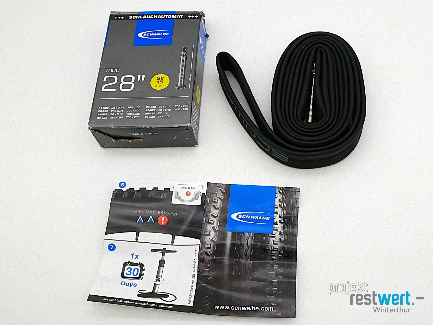 Pezzi di ricambio: SCHWALBE Veloschlauch 700 C, SV 15, 28" – Nuovo (secondo la descrizione) da Winterthur venduto da Restwert_Winterthur