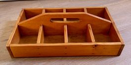 Alte Holzkiste mit Griff Organizer vintage