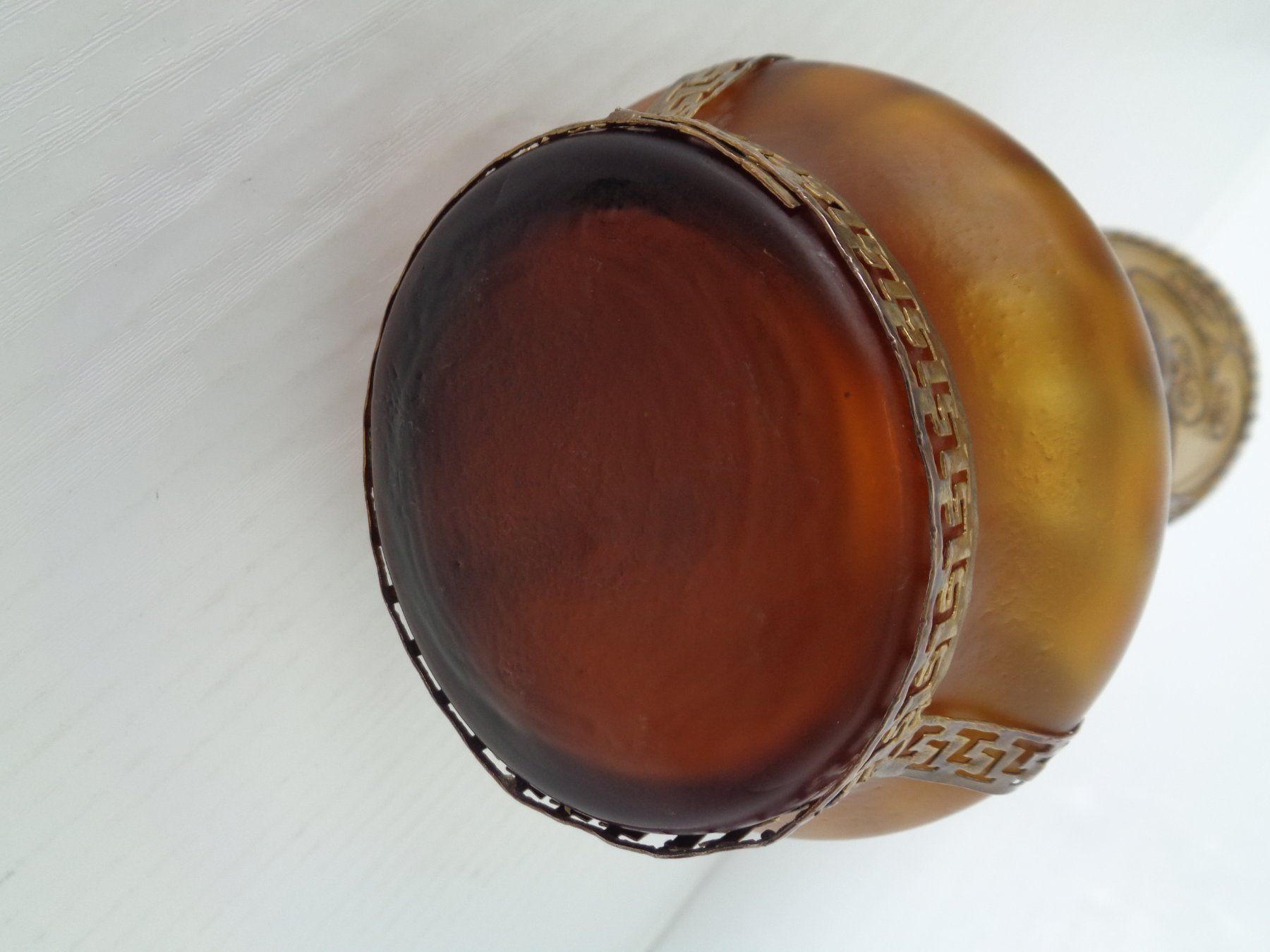 Vase & Récipients: Seltene alte Glasvase mit Metallrelief eingefasst – D'occasion à Chur par omonia 5