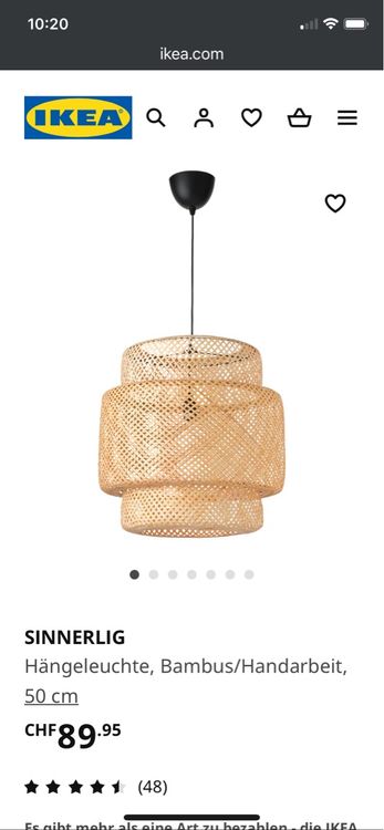 Bambus Lampenschirm Ikea SINNERLIG Kaufen auf Ricardo