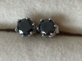 Luxus Elegante Ohrstecker Ohrschmuck Farbe: Silber schwarz