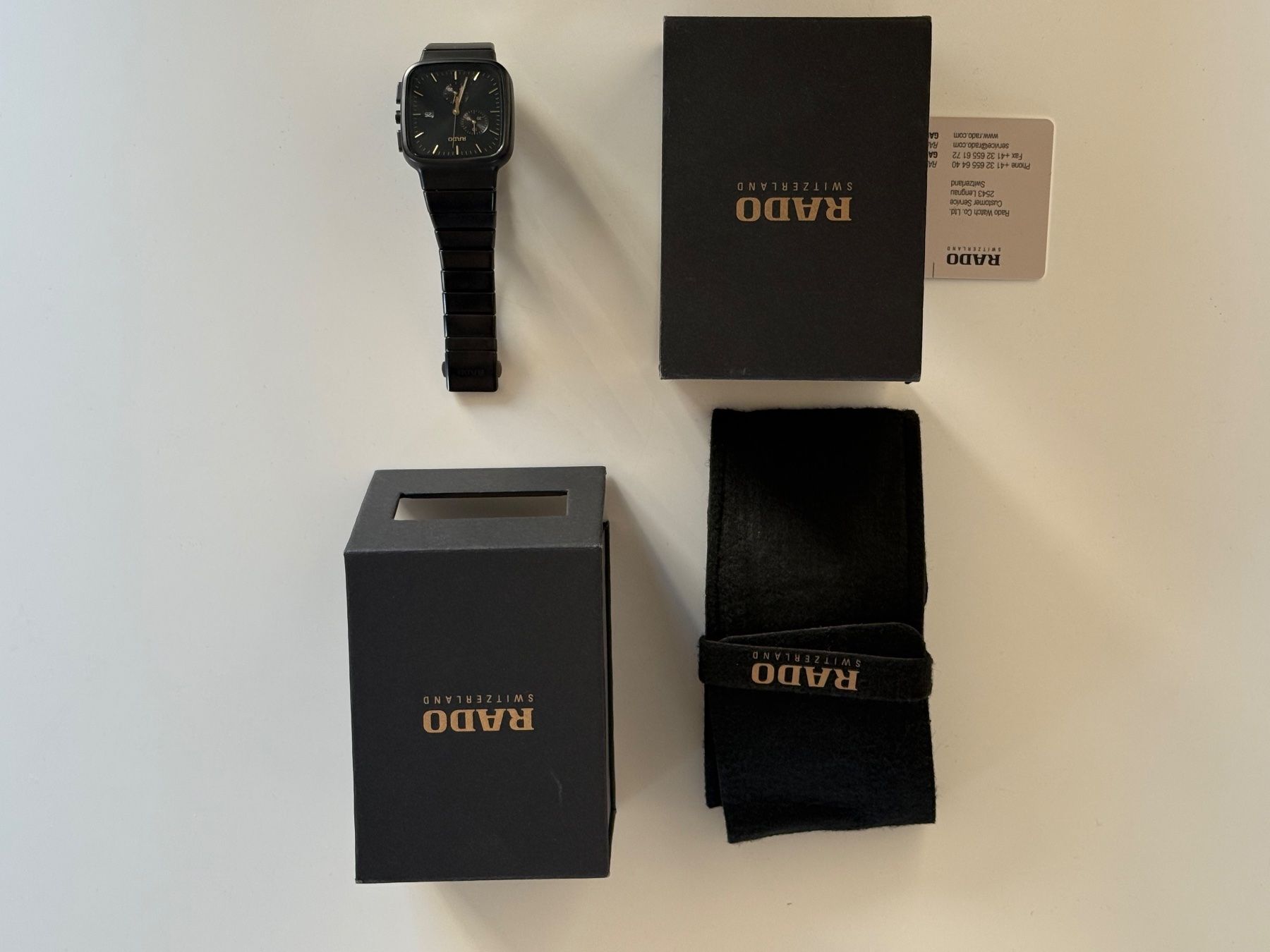 Rado Orologi: Rado r5.5 Jasper Morrison Ceramic Chronograph schwarz – Usato da Basel venduto da yamot 6