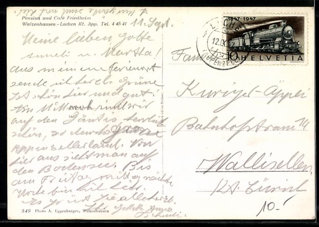 Cartoline postali: Lachen /App., Pension und Cafe Friedheim – Usato da Berlin venduto da bartko-reher 1