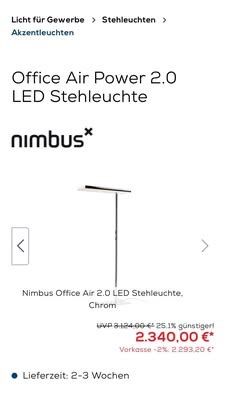 USM Lampade: USM Haller Stehleuchte Nimbus Office Air – Nuovo (secondo la descrizione) da Wohlen AG venduto da P10