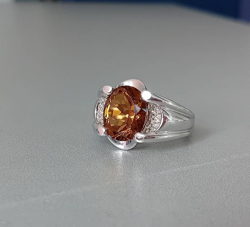 Ringe: Ring Silber mit Cognacquarz – Gebraucht aus Stans von wer_fd5f