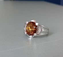 Ring Silber mit Cognacquarz