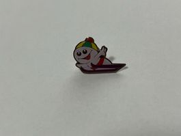 Winter Pin , Sujet Comicfigur auf Ski!