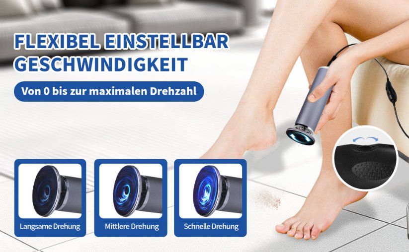 Tutte le macchine: Einstellbare Geschwindigkeit  hornhautentferner elektrisch – Nuovo (secondo la descrizione) da Thun venduto da Top32 5