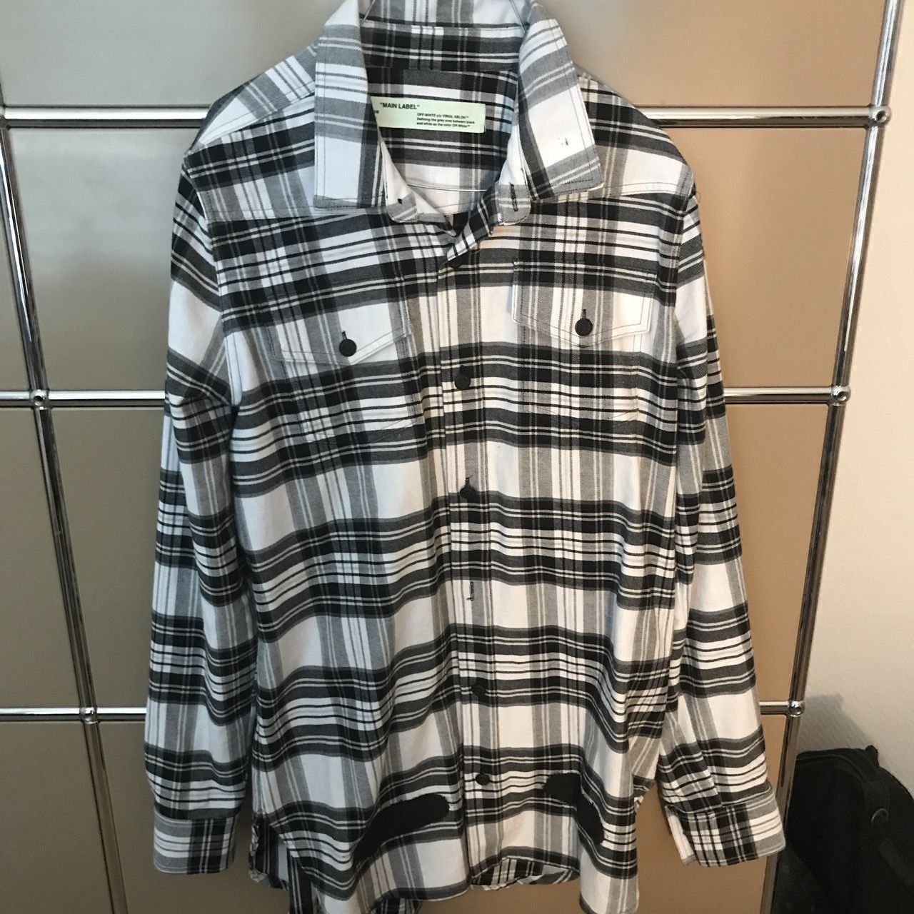 Camicie: Off white spray stripes cotton flannel – Usato da Zürich venduto da Yves_lk 1
