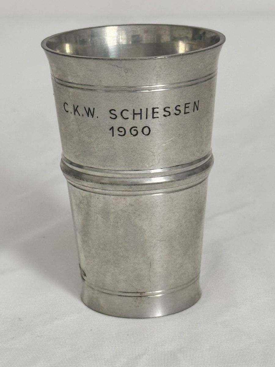 Sonstiges zum Sammeln & Seltenes: Zinnbecher C.K.W. Schiessen 1960 – Gebraucht aus Schwerzenbach von schwerzi70