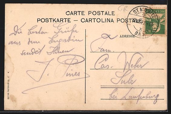 Cartoline postali: St. Moritz-Bad, Teilansicht vom Palaceho – Usato da Berlin venduto da bartko-reher 1