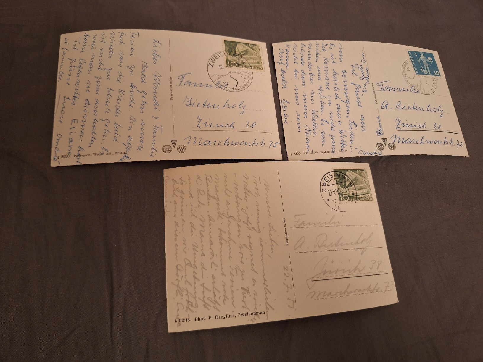 Cartoline postali: 3 Ansichtskarten Zweisimmen – Usato da Schaffhausen venduto da RicardoSchaffhausen 1