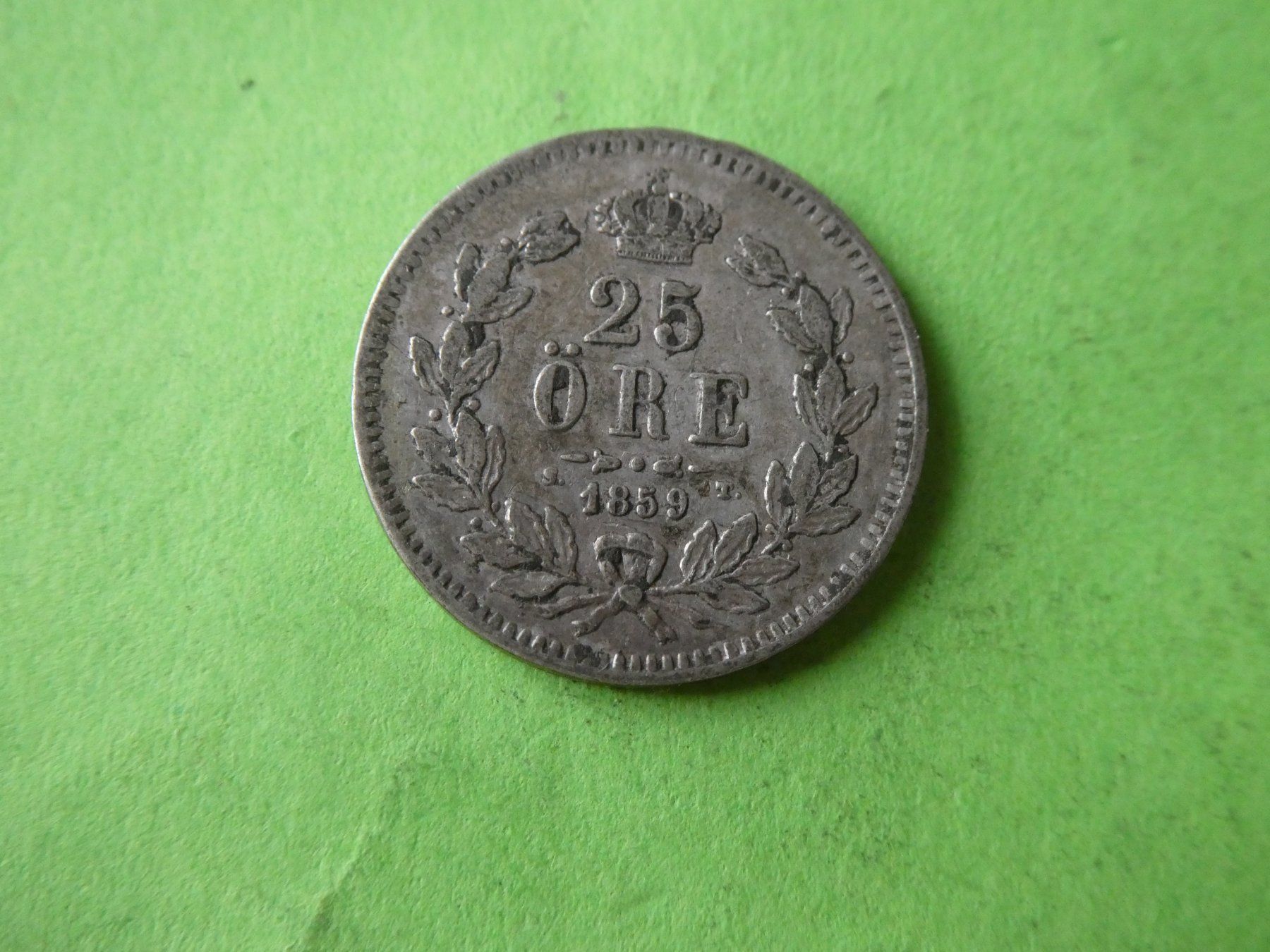 Tutti le monete: Schweden 1859, 25 Oere   - Silber – Usato da Hinterforst venduto da Rohusri