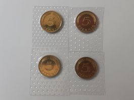 4x 5 Pfennig 1983 Stgl