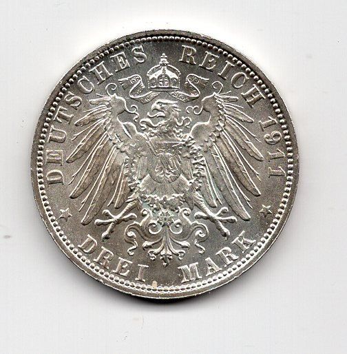 Tutti le monete: (136) Bayern, 3 Mark 1911, top stgl – Usato da Rüthi (Rheintal) venduto da erdnuessli1