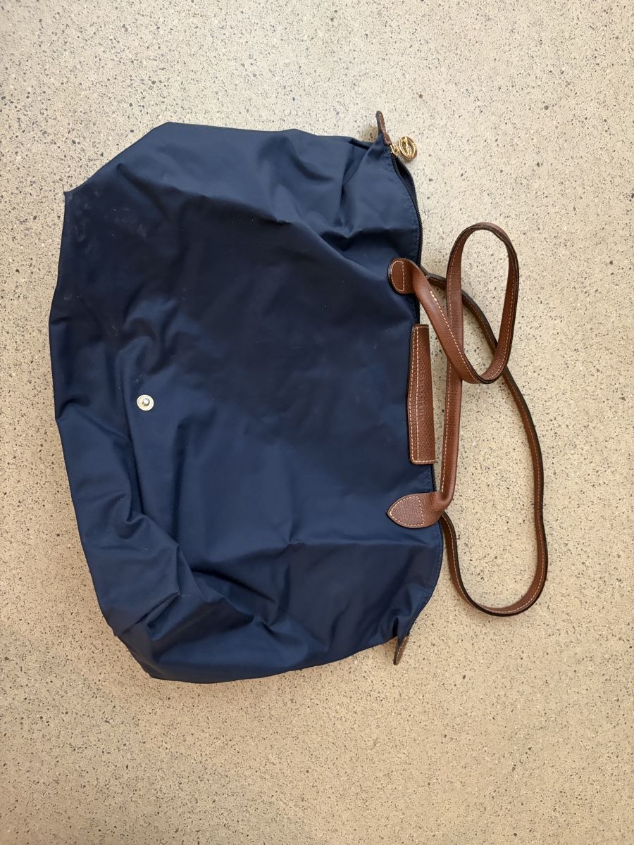 Longchamp Borse da donna: Longchamp Le Pliage Handtasche dunkelblau Leder – Usato da Stäfa venduto da tigeratti 1
